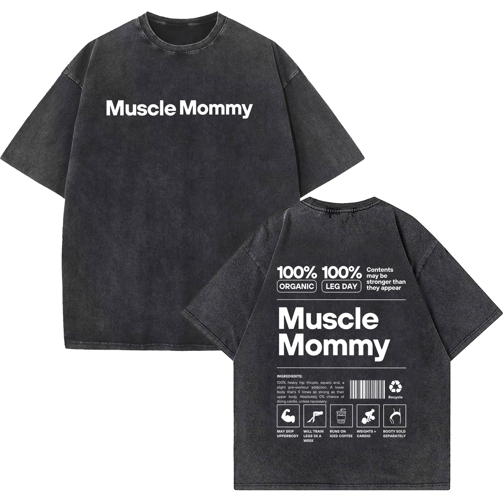 Nutrition For Fitness And Sports - เสื้อยืดแขนสั้นสไตล์วินเทจฟอกสีแบบแอซิดวอช ลายพิมพ์ฉลากโภชนาการสำหรับออกกำลังกาย ยูนิเซ็กส์ ใส่ได้ทุกเพศ สำหรับฤดูร้อน แฟชั่น