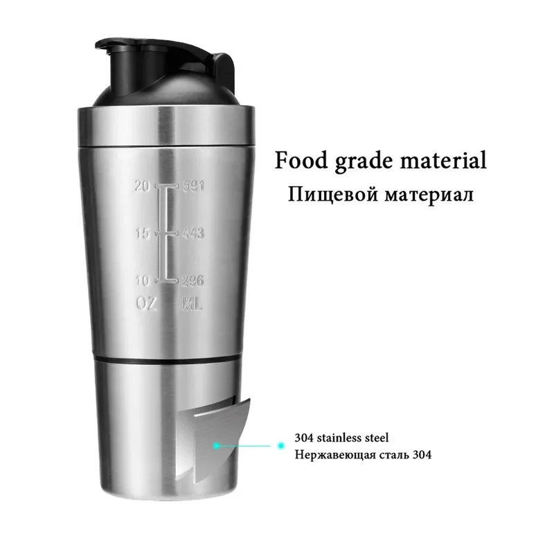 Fitness Nutrition Protein - ห้องครัวแบบพกพาฟิตเนสแก้วโภชนาการ Shakers ถ้วยน้ําขวดโปรตีน Shaker ขวดสแตนเลสสตีลขวด Shaker