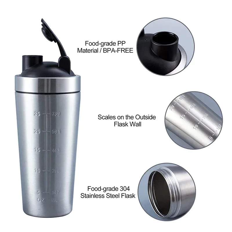 สแตนเลสสตีลโปรตีน Shaker ถ้วยฟ - Fitness Nutrition Protein บทวิจารณ์และราคา
